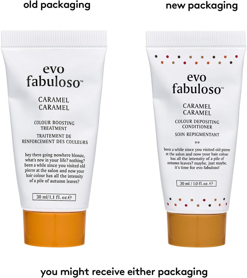 Evo Fabuloso Caramel Colour Depositing Conditioner for Dull Dry & Blonde Hair  Toning Moisturising Hair Treatment  30 mL Travel Size - Image 1