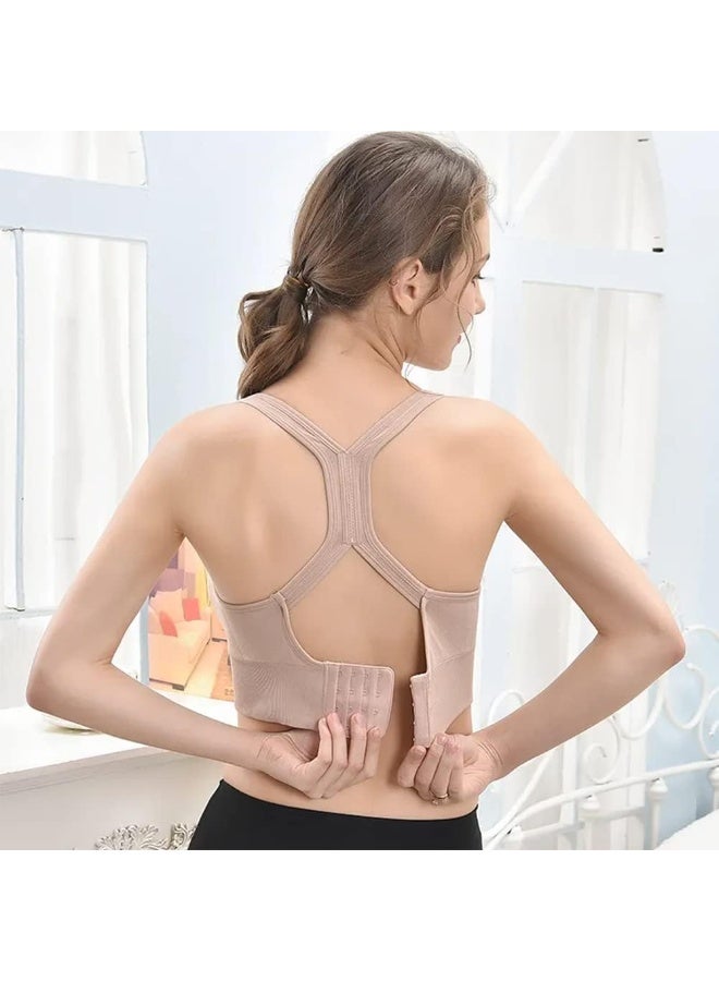 Rubik Sports Bra for Women, Removable Padded Seamless Criss-Cross Back Adjustable Band Wireless Shockproof Quick Dry High Impact Support Bra for Yoga Gym Workout Fitness - Image 4