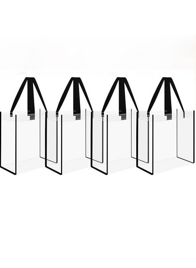 ECHSRT Heavy-Duty Clear Tote Bag - Waterproof and Transparent PVC Bag, Sturdy Handle and Stylish Trim, Perfect for Events, Travel, Concert, Office, Gym and Daily Use (Open Tote Bag 4) - Image 1