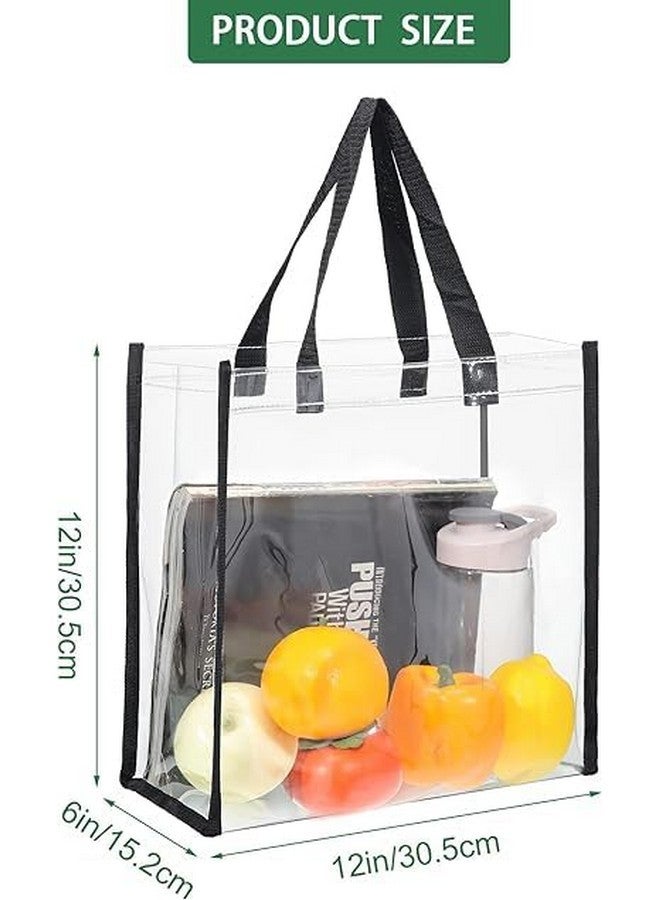 ECHSRT Heavy-Duty Clear Tote Bag - Waterproof and Transparent PVC Bag, Sturdy Handle and Stylish Trim, Perfect for Events, Travel, Concert, Office, Gym and Daily Use (Open Tote Bag 4) - Image 2
