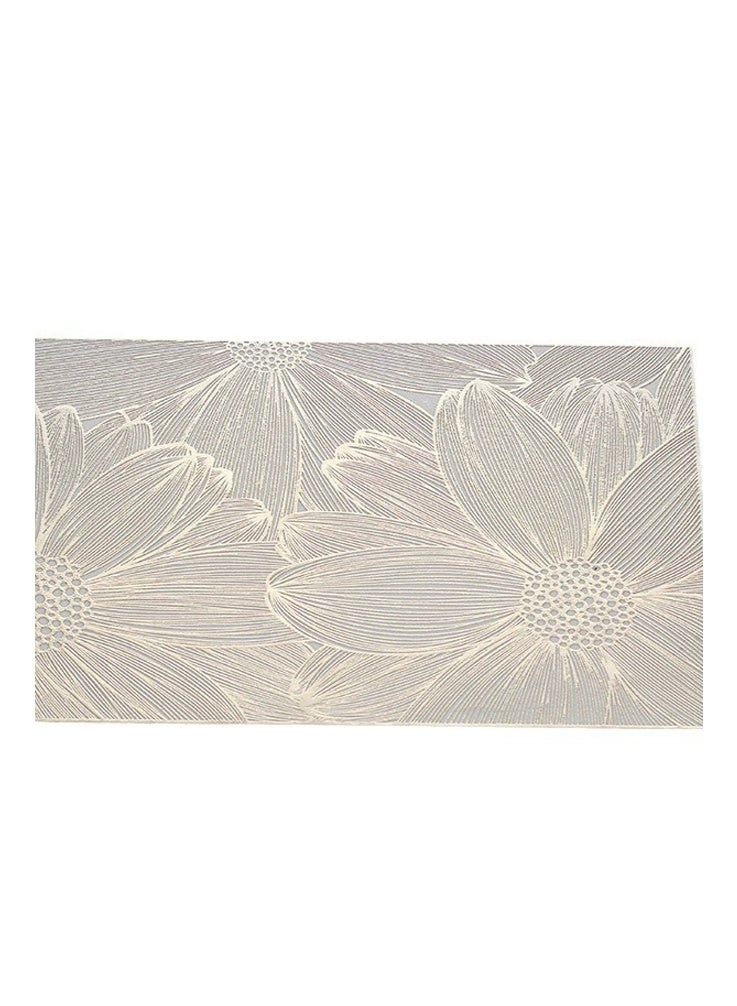 أفهوغو مفارش طاولة طعام من الفينيل مكونة من 4 قطع باللون الذهبي - مفارش مزخرفة بنمط أوراق الشجر مقاومة للحرارة وغير قابلة للانزلاق وقابلة للغسل للمطبخ وحفلات الزفاف وديكور المنزل - Image 3