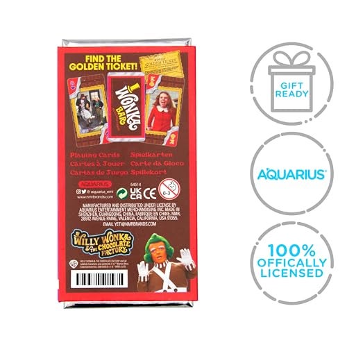 Aquarius Willy Wonka Chocolate Bar Premium Playing Cards Willy Wonka Themed Deck of Cards for Your Favorite Card Games Officially Licensed Willy Wonka Merchandise Collectibles - Image 5