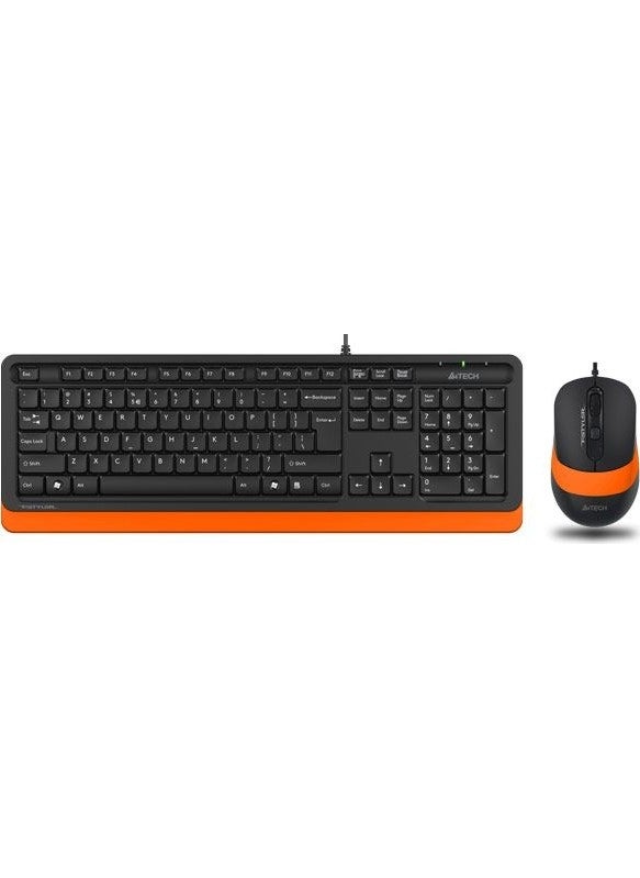 A4TECH A4 Tech F1010 Kbl USB Qkeyboard-Mouse Set,orange-Si  - Image 1
