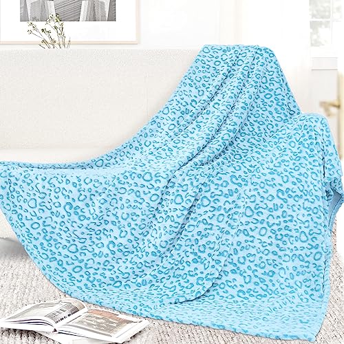 SEEGU Blue Blanket Lighweight Sky Blue Fleece Blankets Throws Cyan Soft Blanket for Kids Girls Boys Women Men Birthday Gifts Decor Stuff 50x60inch - Image 4