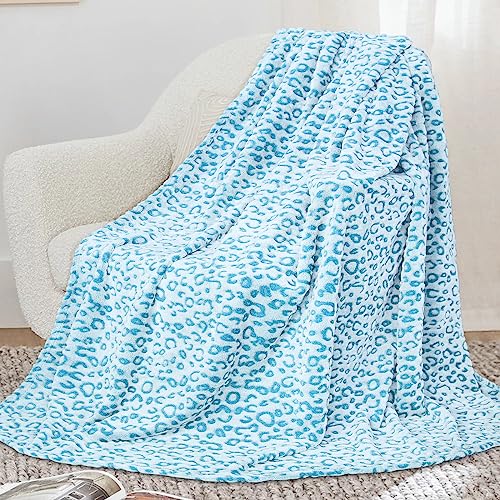 SEEGU Blue Blanket Lighweight Sky Blue Fleece Blankets Throws Cyan Soft Blanket for Kids Girls Boys Women Men Birthday Gifts Decor Stuff 50x60inch - Image 1