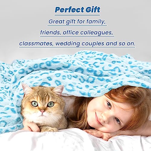 SEEGU Blue Blanket Lighweight Sky Blue Fleece Blankets Throws Cyan Soft Blanket for Kids Girls Boys Women Men Birthday Gifts Decor Stuff 50x60inch - Image 5