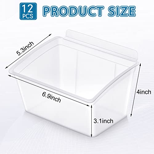 Unittype 12 Pcs Storage Bin Plastic Slatwall Bins for Slatwall Organizer Containers Garage Accessories(Transparent) - Image 3