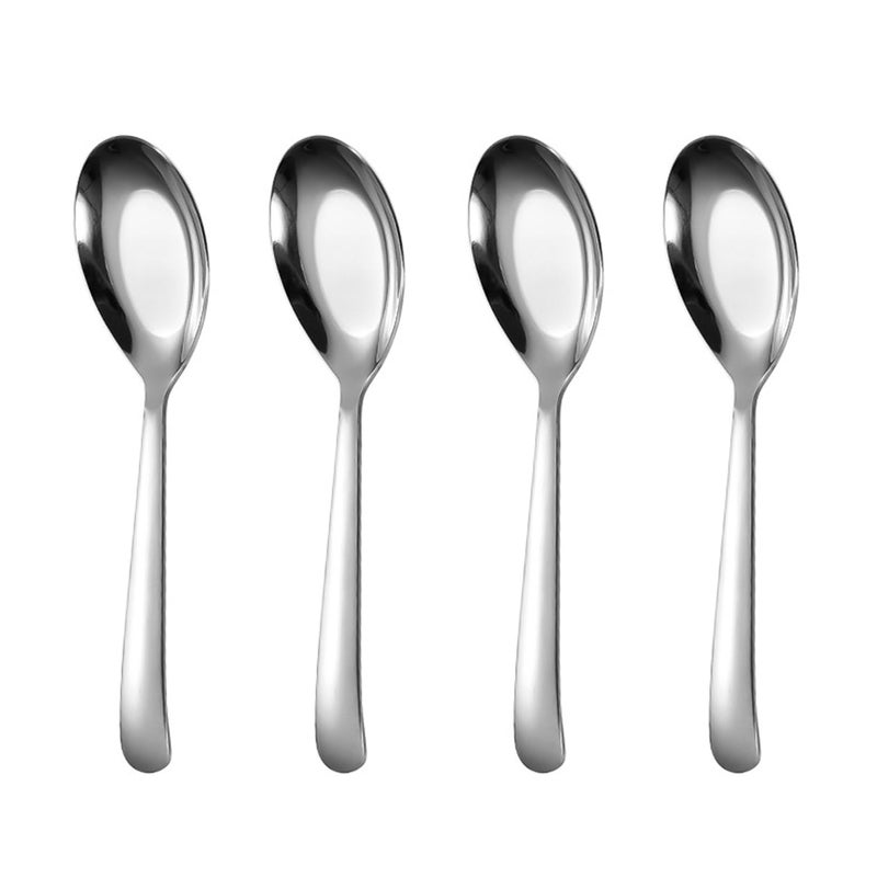 Ouliget Flat Head Spoons, Korean style Flat Sugar Spoon,Thick Heavy Stainless Steel Table Spoons Dinner Spoon,Set of 4. - Image 1