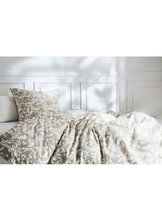 erorex Duvet cover and 2 pillowcases, beige/white, 240x220/50x80 cm - Image 4