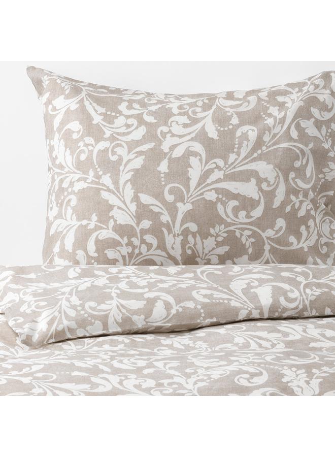 erorex Duvet cover and 2 pillowcases, beige/white, 240x220/50x80 cm - Image 2