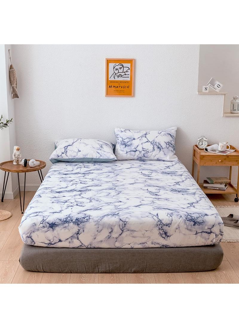 Y&D 3-Piece Marble Patterned Bed Sheets Mattresses Breathable Mattress Cover  - Image 1