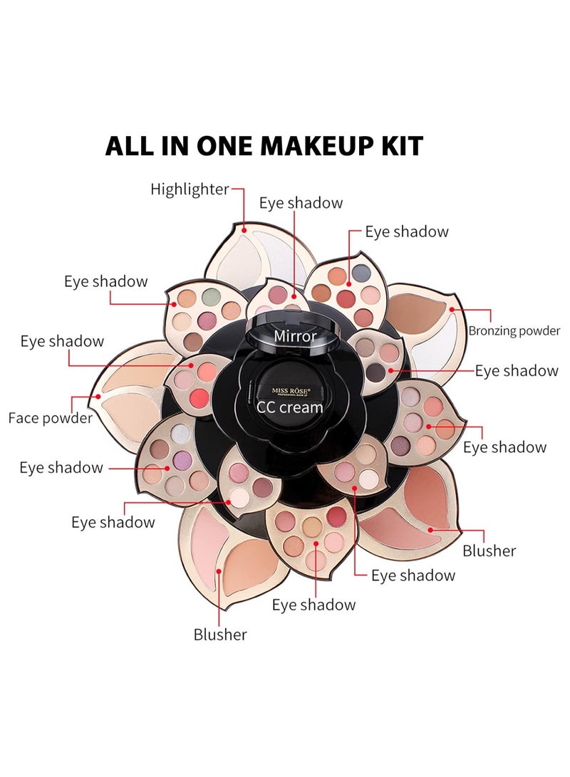 Miss Rose Beauty Flower Eyeshadow Palette Plum Blossom Rotating Eyeshadow Box Makeup Box Makeup Palette - Image 3