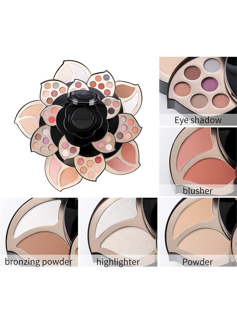 Miss Rose Beauty Flower Eyeshadow Palette Plum Blossom Rotating Eyeshadow Box Makeup Box Makeup Palette - Image 4