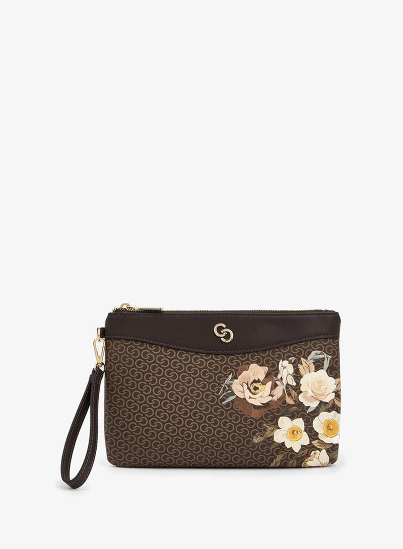Celeste Floral Print Clutch With Wristlet - Image 1