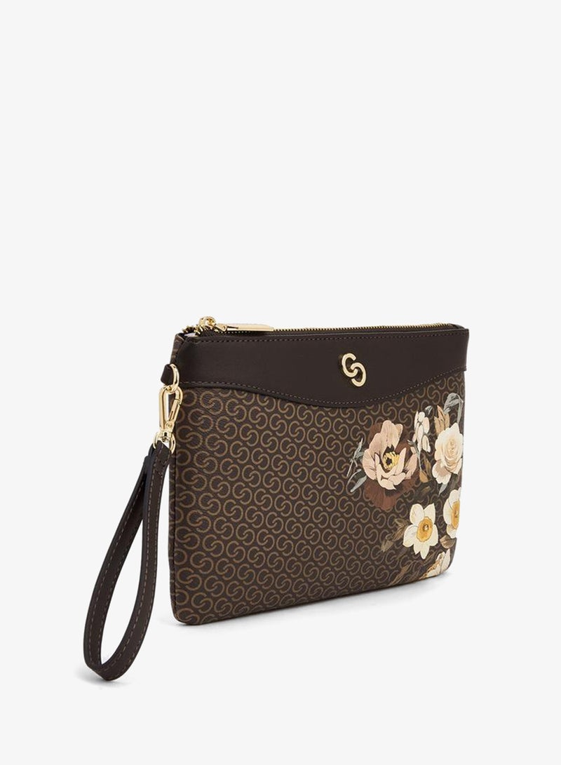 Celeste Floral Print Clutch With Wristlet - Image 2