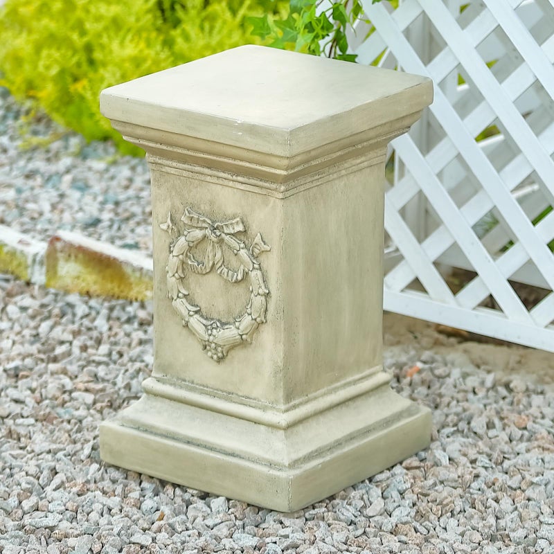 MOCOME 19.57" Tall Garden Pedestal Stand for Statues, Heavy Duty Magnesium Oxide Plant Stand, Weatherproof Outdoor Pedestal for Sculptures, Flower Pots, Decor â€“ Sturdiness Plinth Base Statue Riser - Image 2