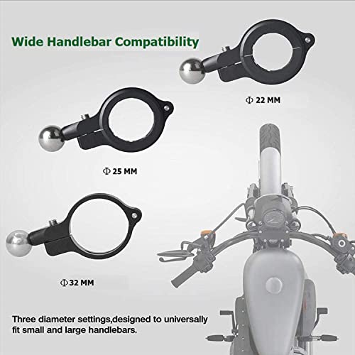 YELLOWFIN 17mm Ball Handlebar Mount Base for Bike & Motorcycle, Aluminium Fixed Clamp Mobile Holder Base with Allen Key, GPS/Phone Mount Adapter for Handlebar - Image 3