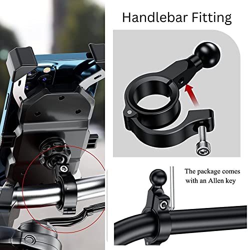 YELLOWFIN 17mm Ball Handlebar Mount Base for Bike & Motorcycle, Aluminium Fixed Clamp Mobile Holder Base with Allen Key, GPS/Phone Mount Adapter for Handlebar - Image 4