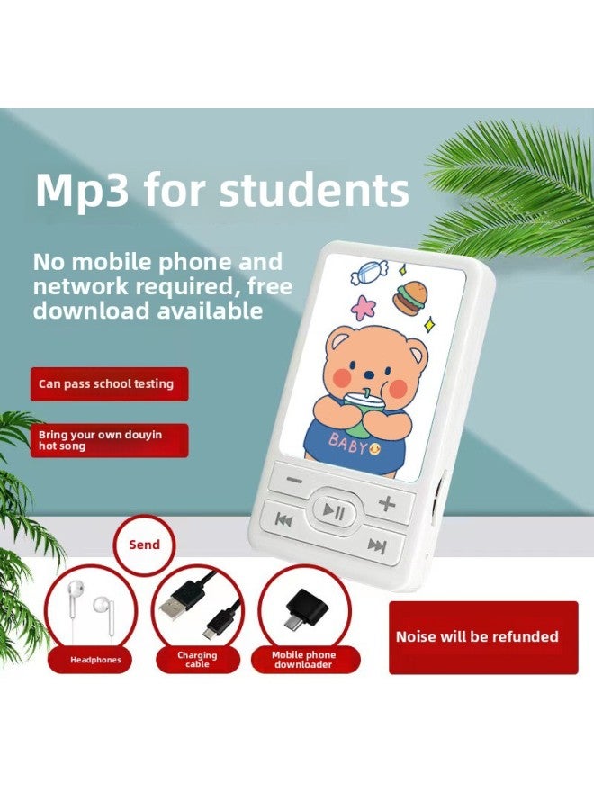 Can Be Put Out For Students To Listen To Songs Artifact Mp3 Walkman Cartoon Mini Portable Music Player-Body Color:Big Foodies Baby-Memory Capacity:Can Be Placed Externally Mp3 + Full Set Of Accessories + 64g Memory Card  - Image 1