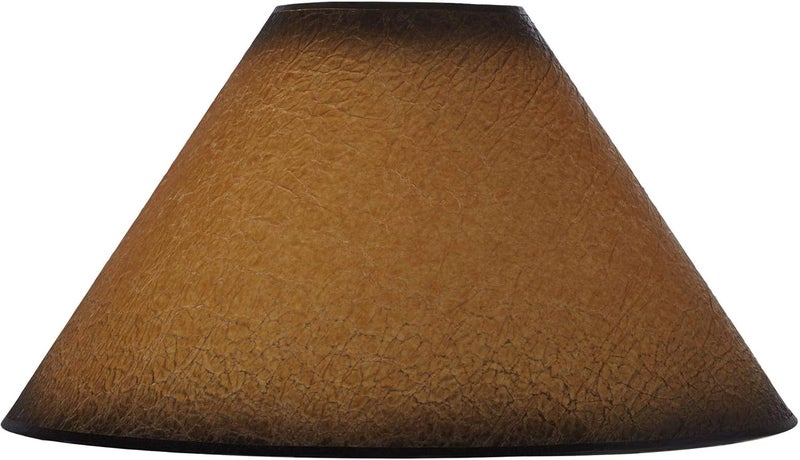 Springcrest Distressed Faux Paper Large Lamp Shade 6" Top x 19" Bottom x 12" Slant x 10.25" High (Spider) Replacement with Harp and Finial - - Image 1