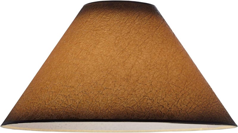 Springcrest Distressed Faux Paper Large Lamp Shade 6" Top x 19" Bottom x 12" Slant x 10.25" High (Spider) Replacement with Harp and Finial - - Image 5