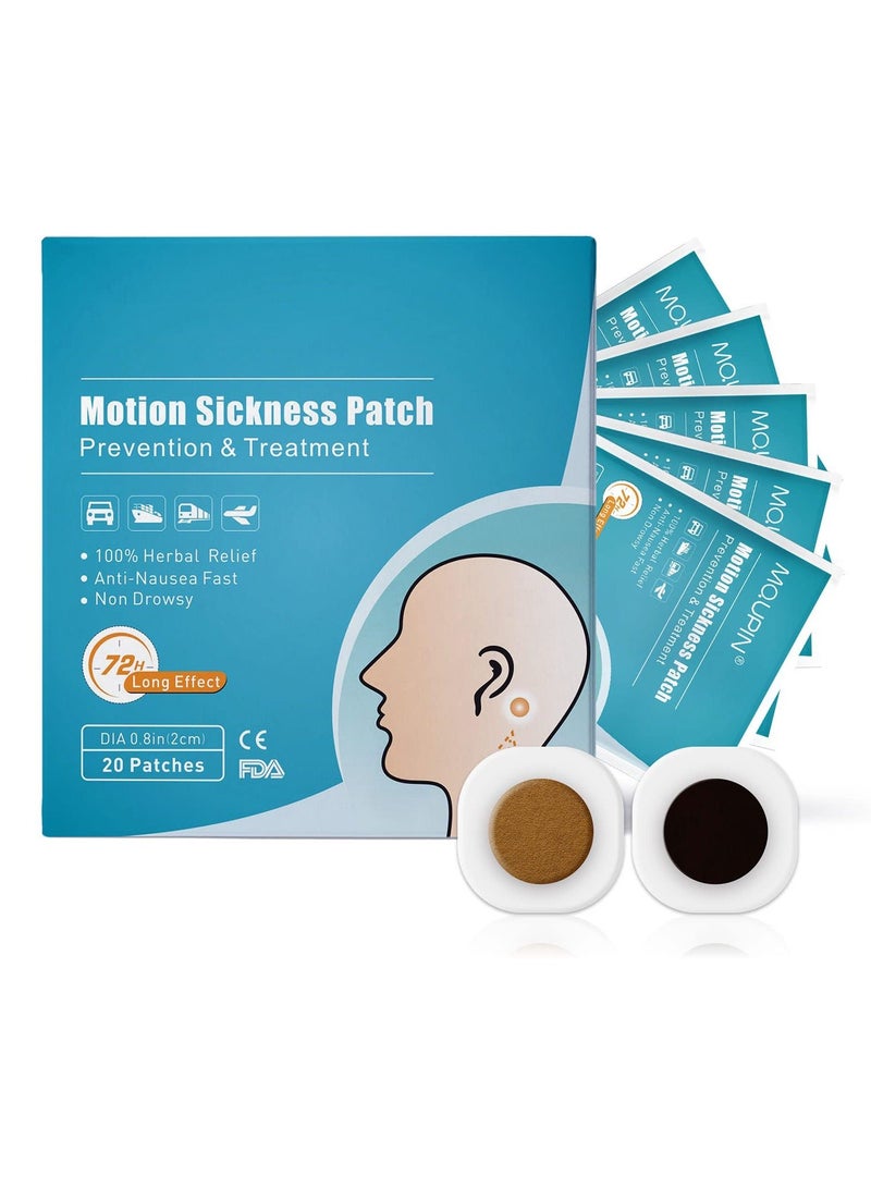 KASTWAVE Motion Sickness Patch Sea Patches for Cruise Anti Nausea to Relief and Vertigo in Adults Kids, 20 Count - Image 1