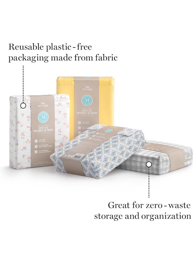 Martha stewart - MARTHA STEWART Cotton Geometric Sheets for Queen Size Bed - Image 1