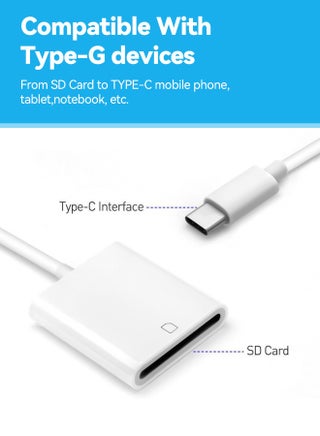 قارئ بطاقة ذاكرة USB-C SD محول Type C لـ iPhone 17/16/15 Pro/Max/Plus، MacBook Pro Air 2025-2016، M1 M2 M3 Mac/iPad Pro Air/Surface، لـ Samsung S25/S24/S23/Ultra/Plus، لـ Google Pixel، وأكثر - view 2