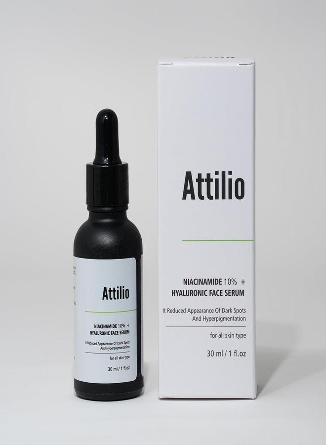 أتيليو سيروم الوجه أتيليو® نياسيناميد 10% + حمض الهيالورونيك - سيروم للتحكم في الزيوت، وترطيب البشرة، وتفتيحها، وعلاج آثار حب الشباب، والبقع الداكنة، وتصغير المسام - تركيبة خفيفة وغير لزجة - 30 مل - Image 1
