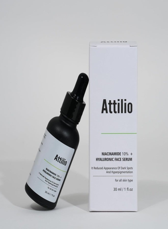 أتيليو سيروم الوجه أتيليو® نياسيناميد 10% + حمض الهيالورونيك - سيروم للتحكم في الزيوت، وترطيب البشرة، وتفتيحها، وعلاج آثار حب الشباب، والبقع الداكنة، وتصغير المسام - تركيبة خفيفة وغير لزجة - 30 مل - Image 2
