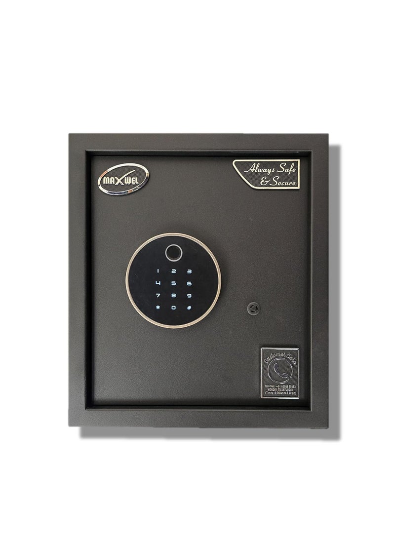 Maxwel Maxwel Biometric Safe Locker 20 Litres Home Hotel and Office Safes wtih Fingerpring access Codes and Manual Keys v2 Round  - Image 1