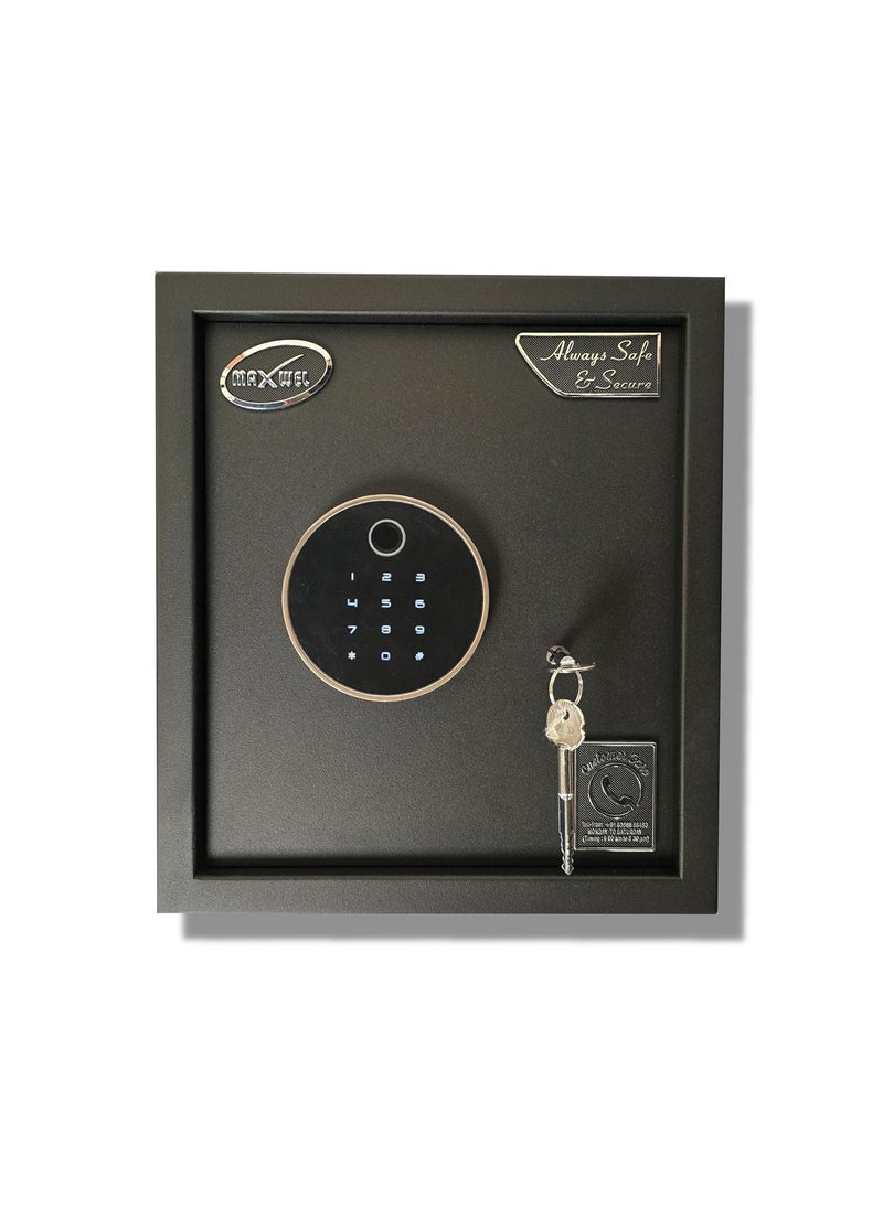Maxwel Maxwel Biometric Safe Locker 20 Litres Home Hotel and Office Safes wtih Fingerpring access Codes and Manual Keys v2 Round  - Image 2