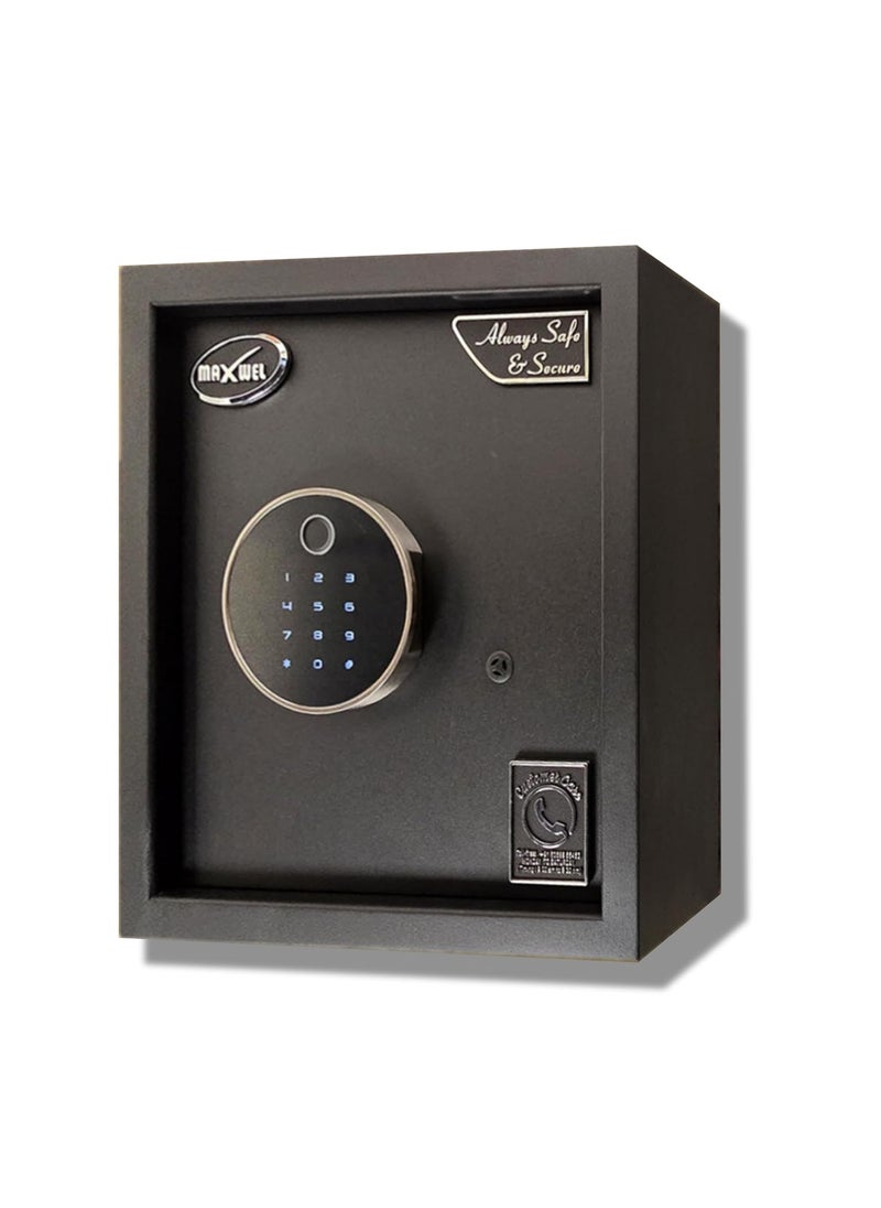 Maxwel Maxwel Biometric Safe Locker 20 Litres Home Hotel and Office Safes wtih Fingerpring access Codes and Manual Keys v2 Round  - Image 3