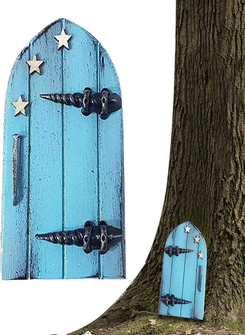 GGOOT Mini Elf Door | Fairy Doors Garden Sculpture Ornament,Miniature Door for Kids Room Wall Trees Yard Art, Outdoor Decor Accessories Indoors Outdoors Use Develop Creativity Expression Learning - Image 1