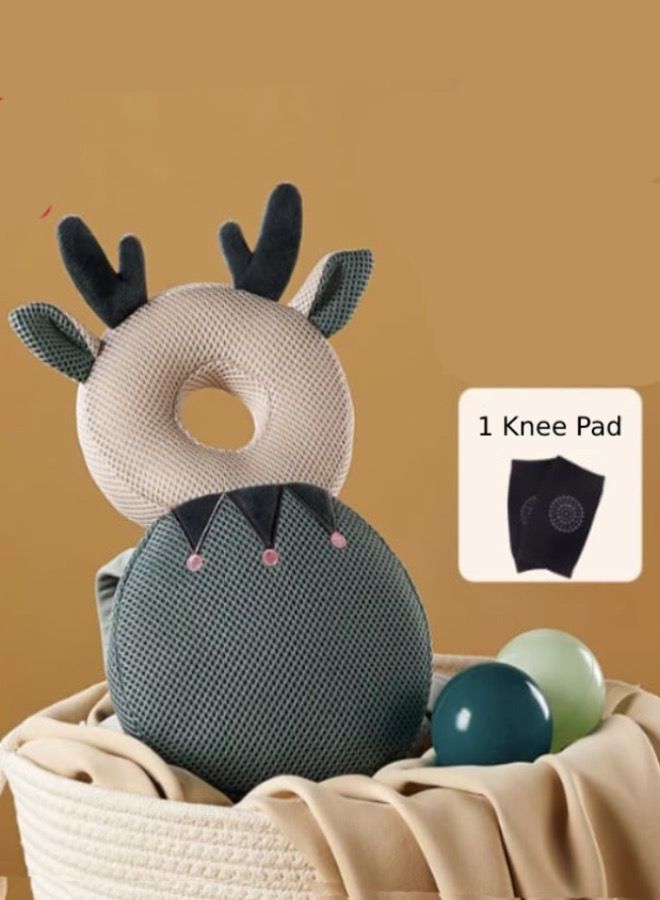 Baby Head Protector Toddler Breathable Walking Pillow Backpack Anti Fall Cushion Baby Safety Protection With Adjustable Elastic Shoulder Strap With (Knee Pad)  - Image 2