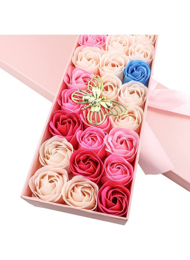 JIALEEY 33 Pcs Floral Scented Bath Soap Rose Flower Petals Plant Essential Oil Rose Soap Set Gifts Ideas For Her Women Girls Mom Valentine'S Day Pink Gift Box - Image 4