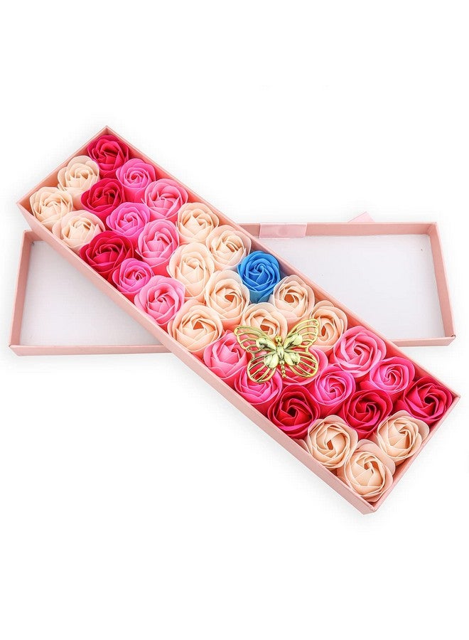 JIALEEY 33 Pcs Floral Scented Bath Soap Rose Flower Petals Plant Essential Oil Rose Soap Set Gifts Ideas For Her Women Girls Mom Valentine'S Day Pink Gift Box - Image 5