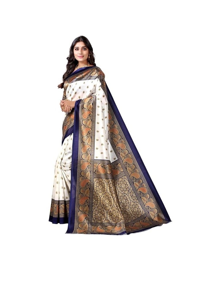 Accessorize Kingdom Women's Silk Saree With blouse piece  - Image 2