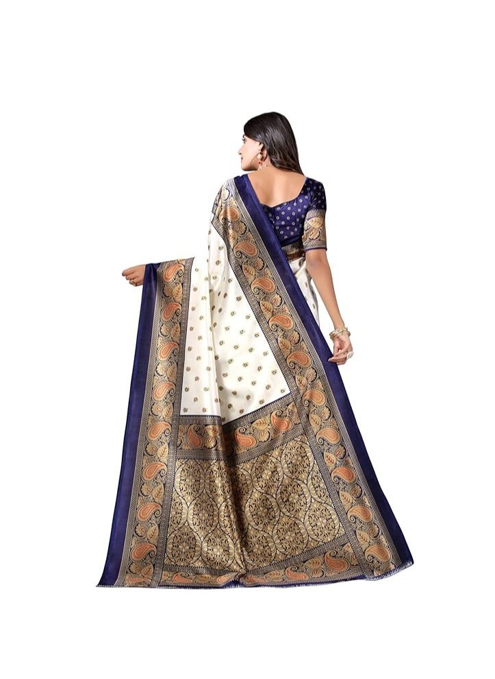 Accessorize Kingdom Women's Silk Saree With blouse piece  - Image 3