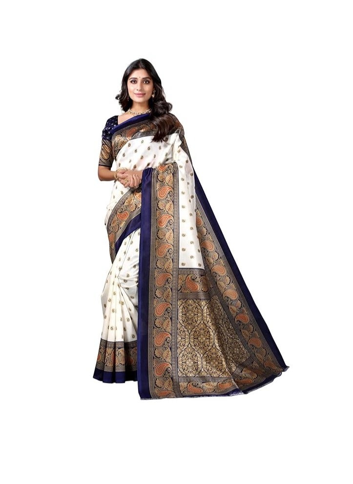 Accessorize Kingdom Women's Silk Saree With blouse piece  - Image 1