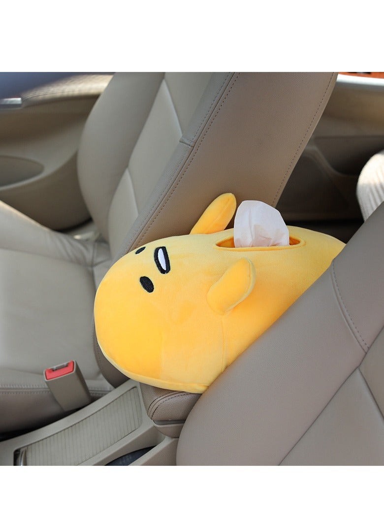 Generic Cartoon cute lazy eggs doll tissue cover Gudetama plush doll paper box car tissue box  - Image 2