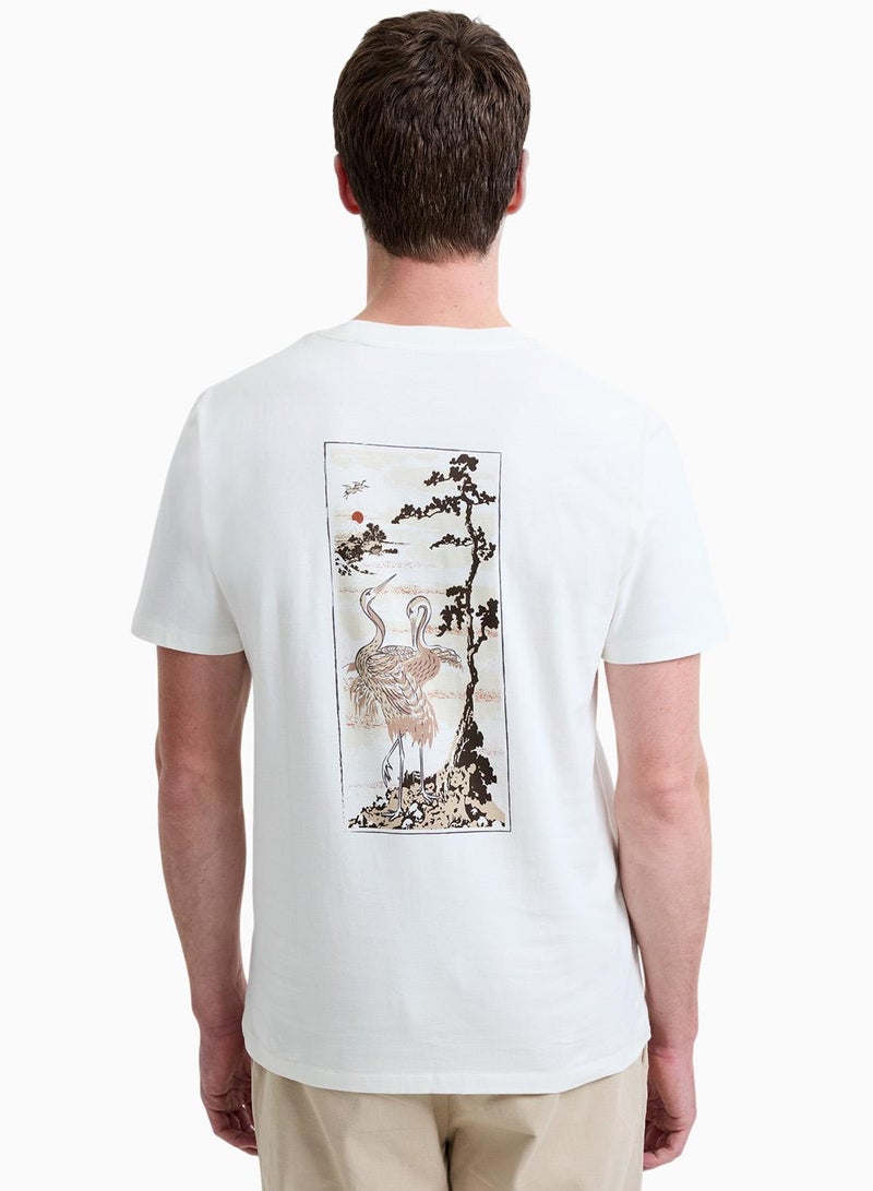 French Connection Ss Japanese Crane Print T-Shirt - Image 2