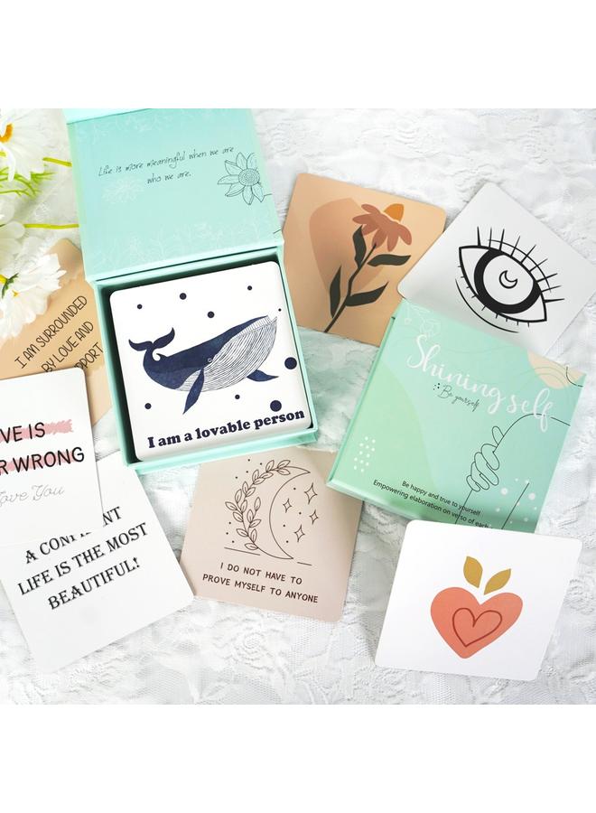 Bluejw Cross-border New Products Encourage Greeting Cards 50 European And American Women Definitely Positive Ins English Cartoon Suit Inspirational Cards - Image 4