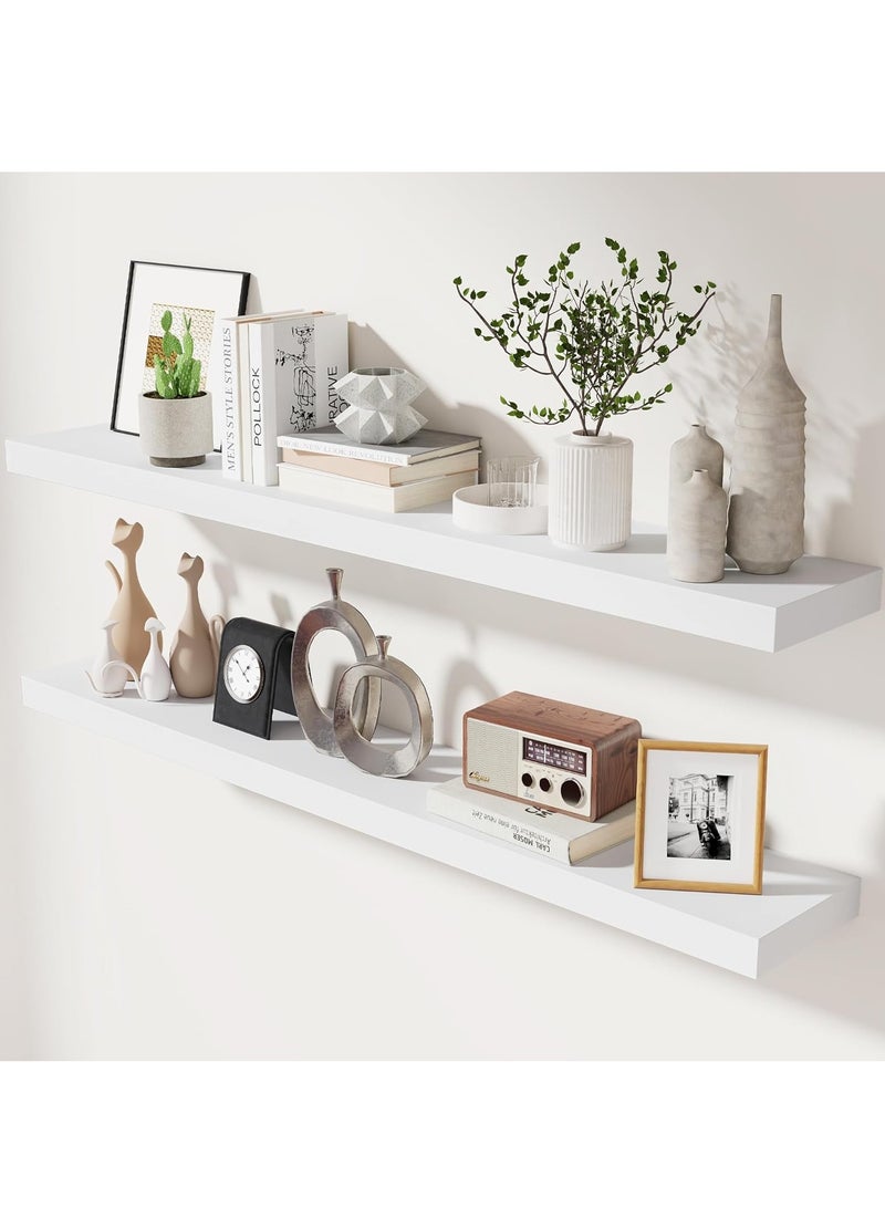 DubaiGallery Floating Shelves,Wall Mounted Shelf with Invisible Brackets,Wall Decor Display Shelves Storage Unit for Living Room,Bedroom,Kitchen  - Image 4