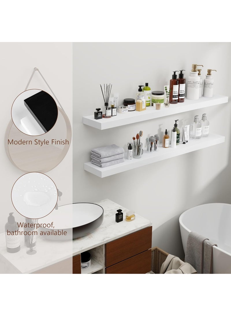 DubaiGallery Floating Shelves,Wall Mounted Shelf with Invisible Brackets,Wall Decor Display Shelves Storage Unit for Living Room,Bedroom,Kitchen  - Image 3