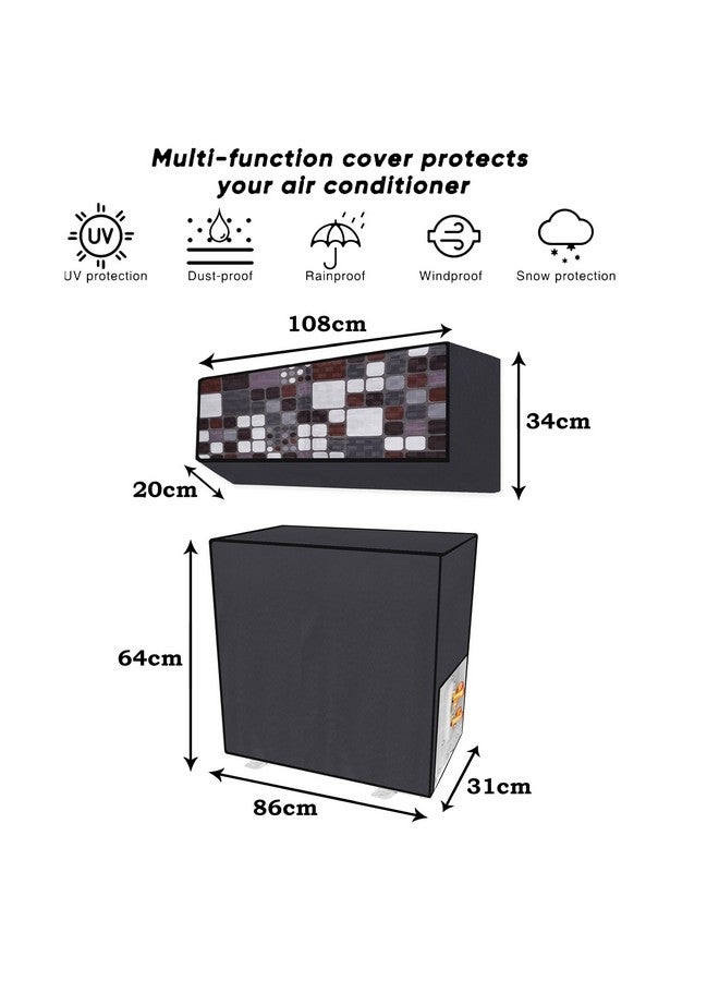 Kuber Industries Split AC Cover | PVC Square AC Cover | Outdoor Condenser AC Cover | AC Cover for Indoor & Outdoor | AC Cover for Dust Protection | 1.5 Ton Ac Cover | Gray - Image 3