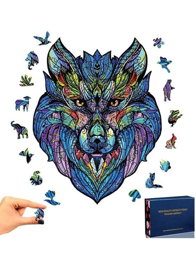 Wolf Wooden Jigsaw Puzzle Wood Animal Shape 3D Jigsaw Puzzle for Adults And Kids - Image 3