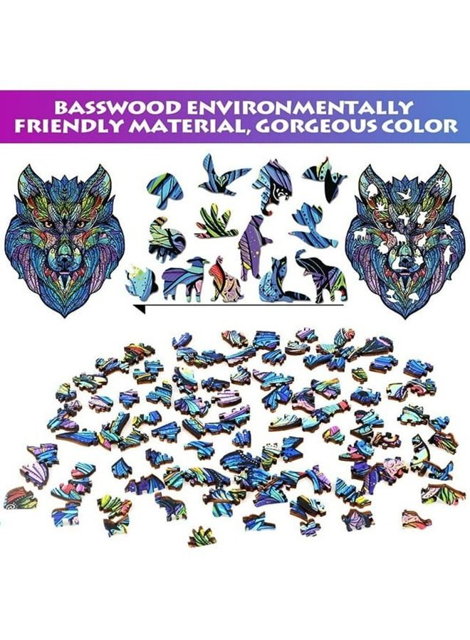 Wolf Wooden Jigsaw Puzzle Wood Animal Shape 3D Jigsaw Puzzle for Adults And Kids - Image 2