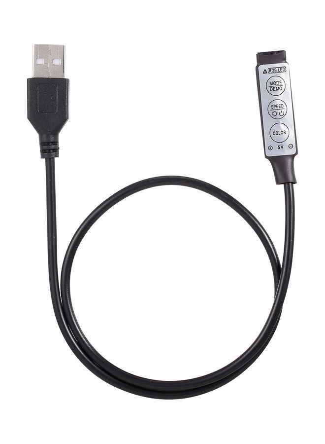 LED Computer Case Strip Light Flexible RGB Lamp Tape Diode 5V Desk Screen TV Background Lighting USB Powered 3 Key Control 1M Black - Image 2