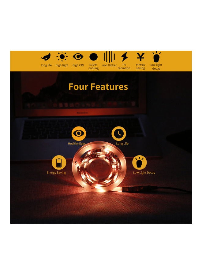 LED Computer Case Strip Light Flexible RGB Lamp Tape Diode 5V Desk Screen TV Background Lighting USB Powered 3 Key Control 1M Black - Image 4